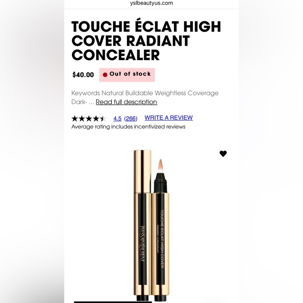 Touche Éclat High Cover Radiant Concealer in 2.5 Peach